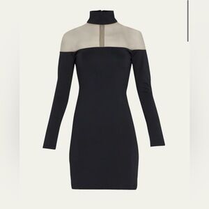 Alice + Olivia Zahra sheer turtleneck mini dress Size 6